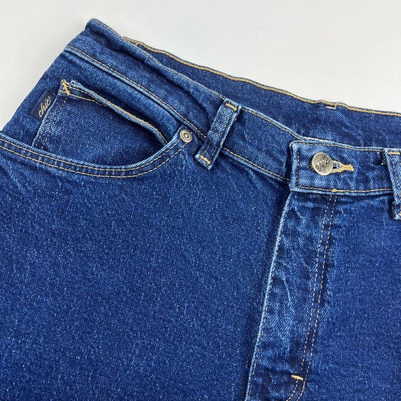 CHIC Women's Blue High Rise Medium Wash Denim Mom Straight Leg Jeans - Picture 4 of 14